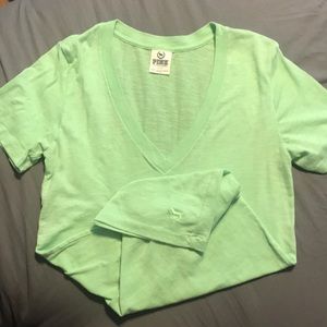 lime green Victoria’s Secret T-shirt